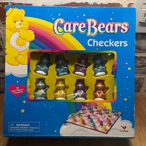 Care Bears Checkers Board Game 2004 Cardinal 24 3D Figures Complete Set 6968
